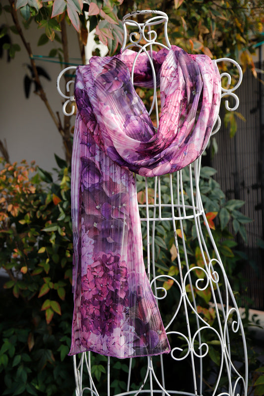 SCIARPA ORTENSIE ECO-CHIFFON LUREX