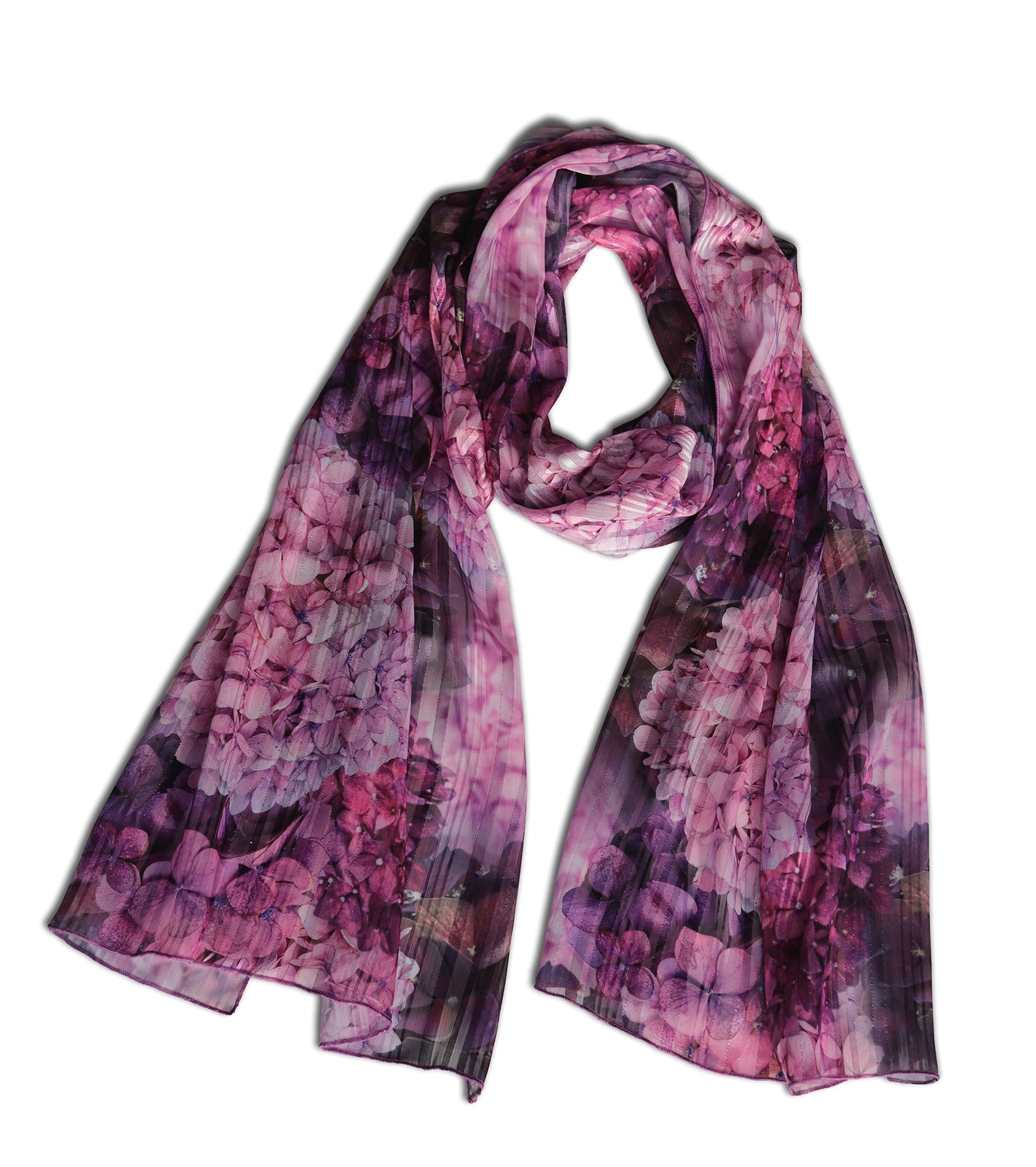 SCIARPA ORTENSIE ECO-CHIFFON LUREX