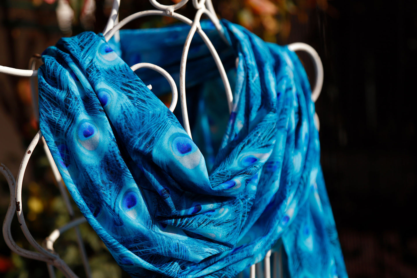 SCIARPA TULLE ELASTICIZZATO PAVONE