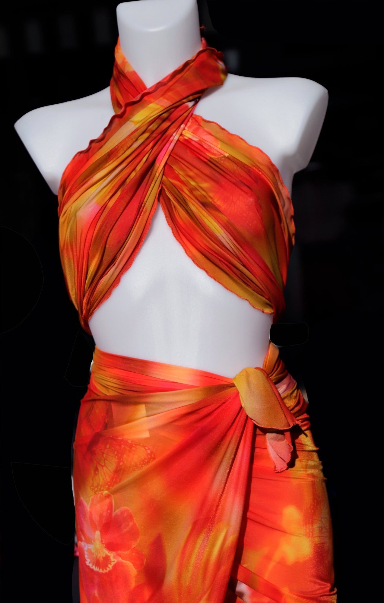 PAREO TULLE ELASTICIZZATO ARANCIONE