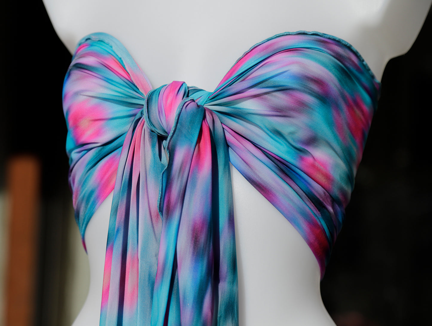 SCIARPA TULLE ELASTICIZZATO EFFETTO CHINEE