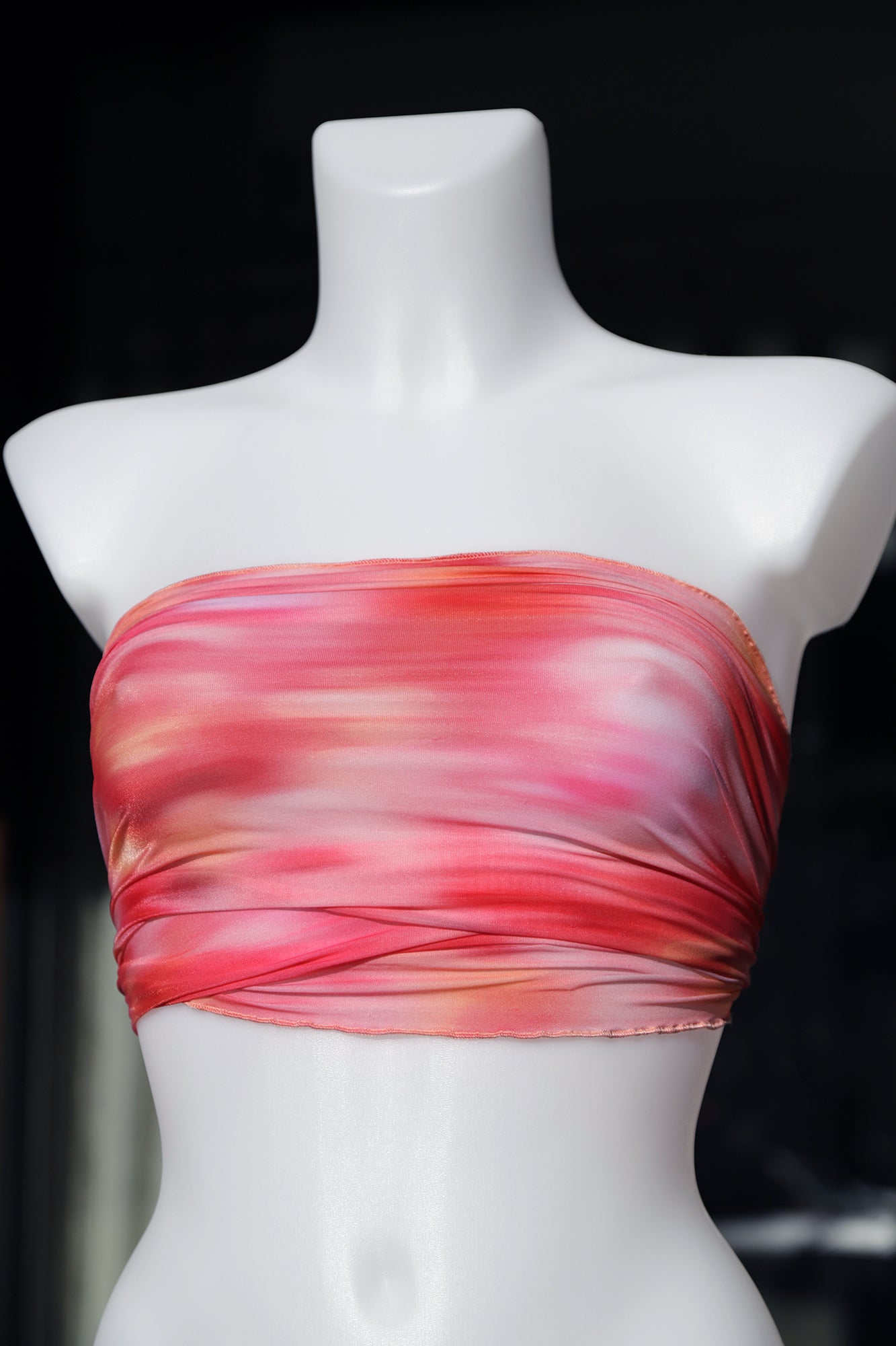 SCIARPA TULLE ELASTICIZZATO EFFETTO CHINEE