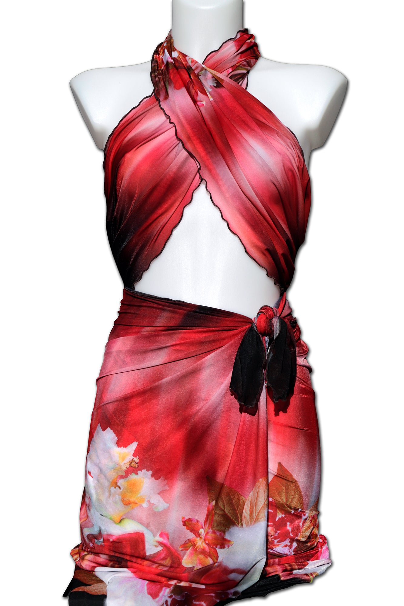 PAREO TULLE ELASTICIZZATO TROPICALE
